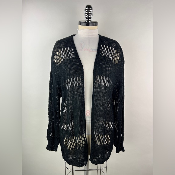 Umgee Sweaters - 💚 3362. Open Knit Black Cardigan